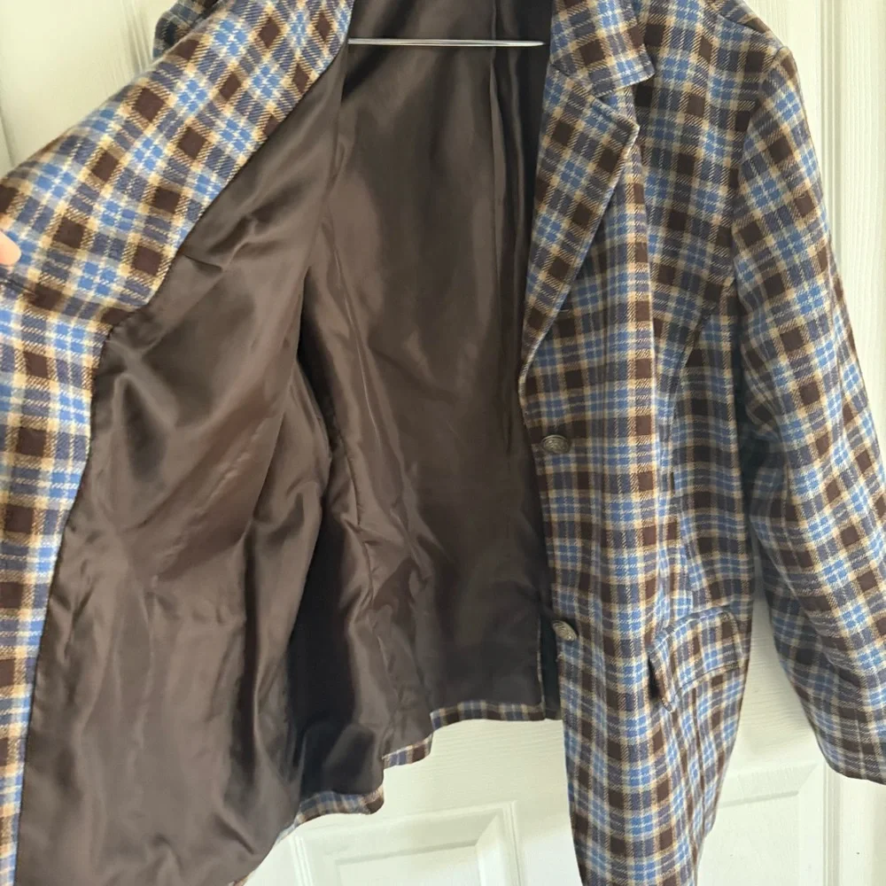 Plaid Wool Blend Blazer - Picture 8 of 9